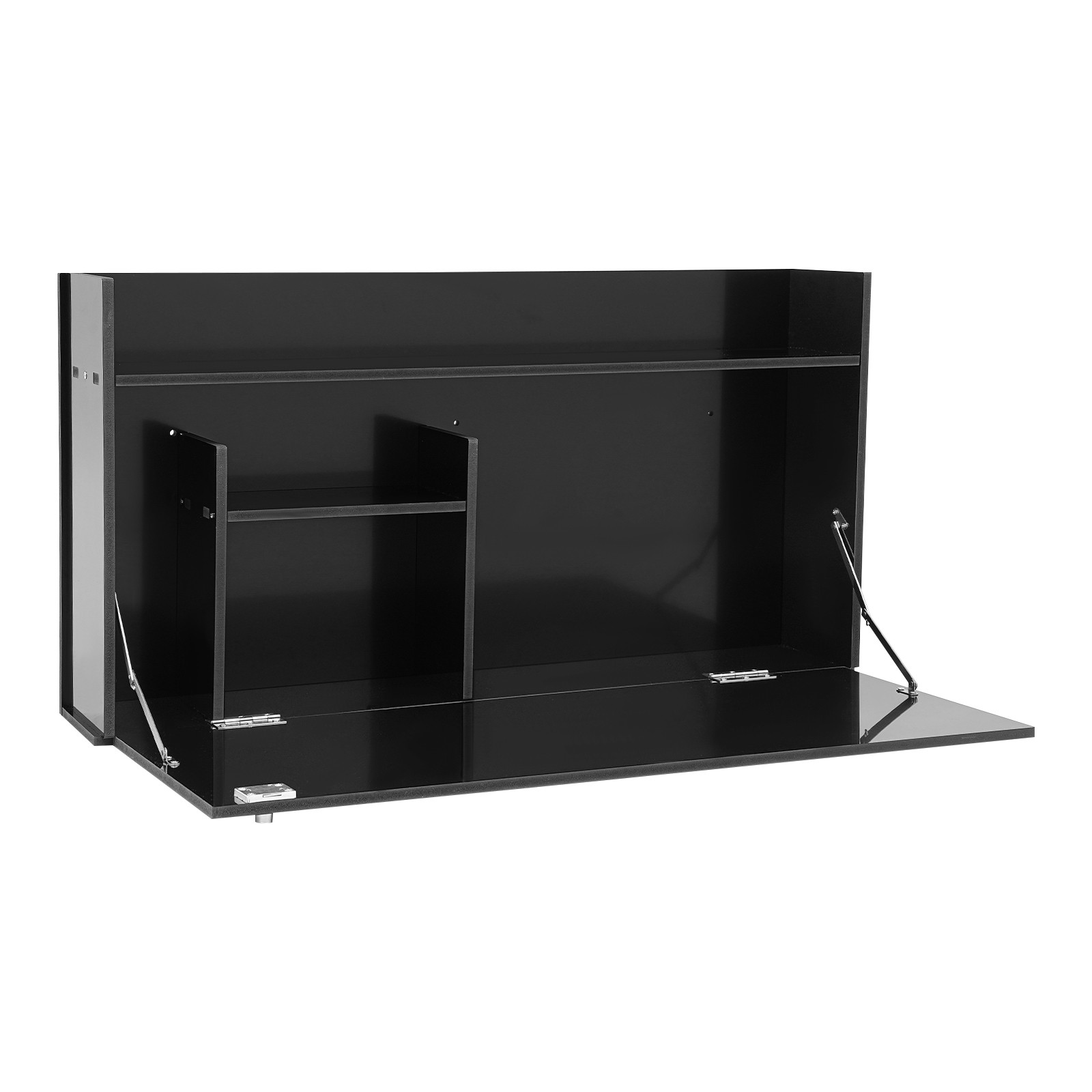 80*42*15cm Black Multifunctional Floating Desk Wall-mounted Foldable Cabinet
