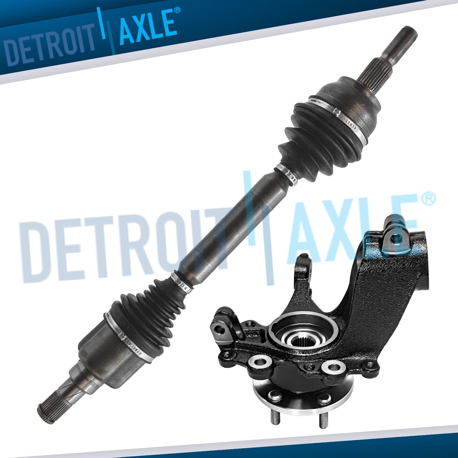 Front Left Side Steering Knuckle Hub CV Axle Shaft Kit for 2012-2018 Ford Focus
