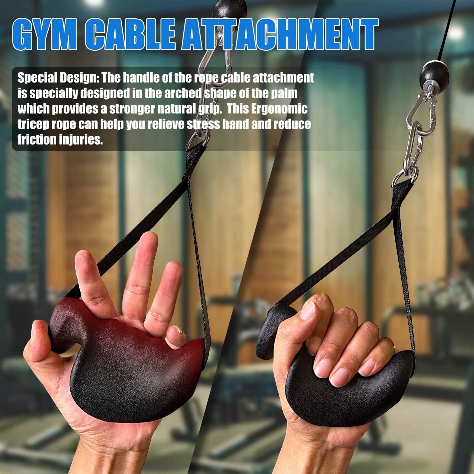 Ergonomic Tricep Rope Pulldown Attachments Triceps Rope Cable Attachments F Gym
