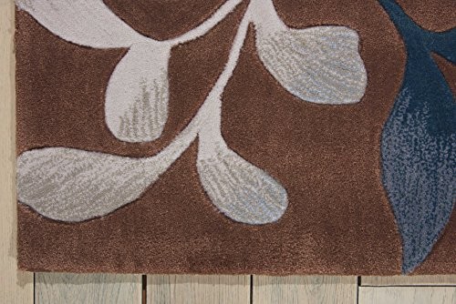 Home Contour Botanical Mocha 5' x 7'6'' Area-Rug, Easy-Cleaning, Non
