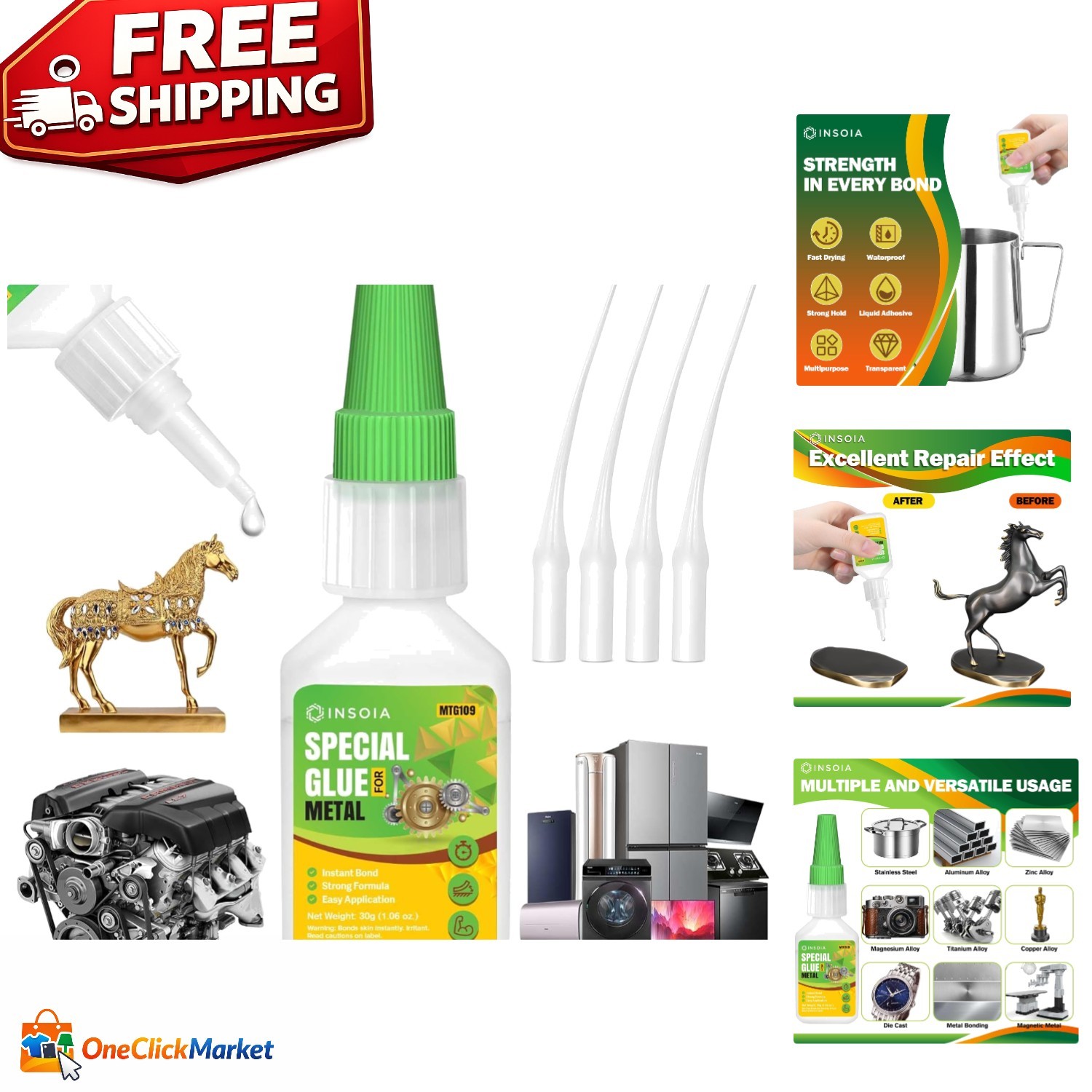 30g Heavy Duty Metal Glue - Waterproof & Fast-Drying for Durable Repairs
