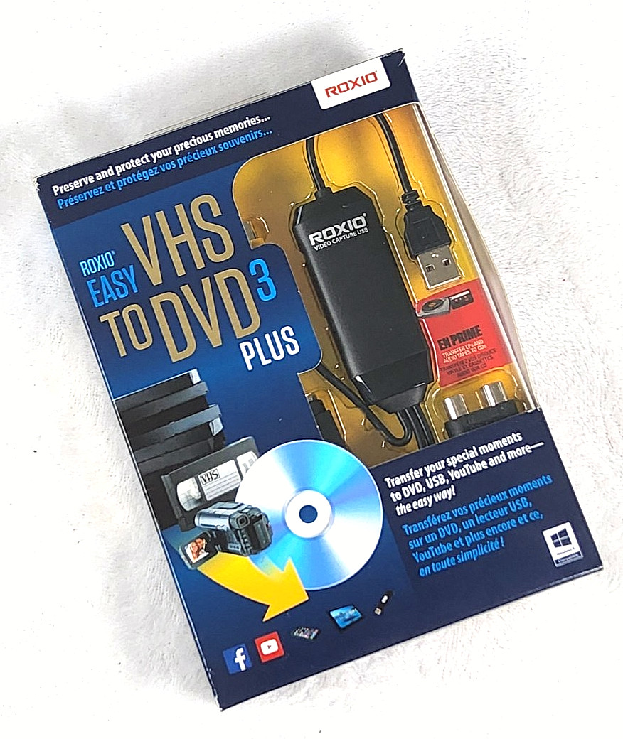 Roxio Easy VHS to DVD 3 Plus Converter USB Video Capture Model 251000 – Open Box