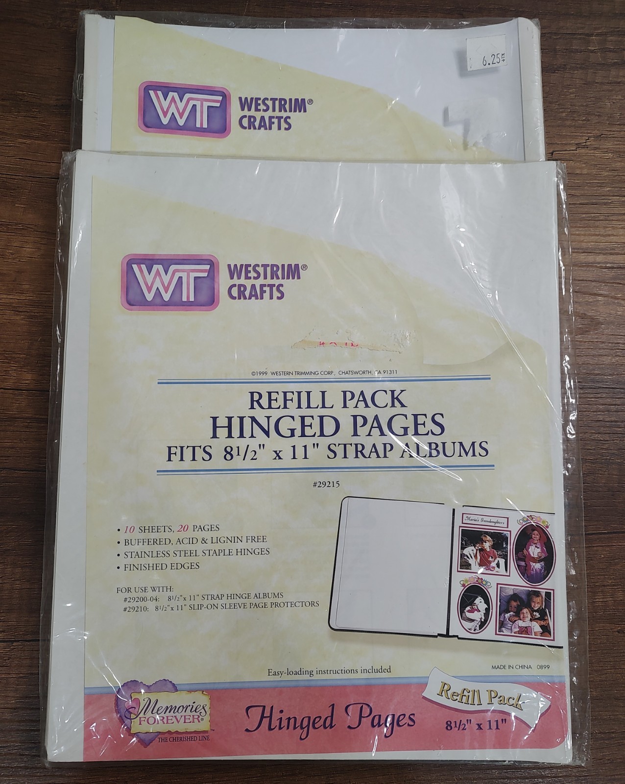 Westrim Crafts 8 1/2 x 11" Refill Pack Hinged #29215 Strap Albums 30 Pages NOS