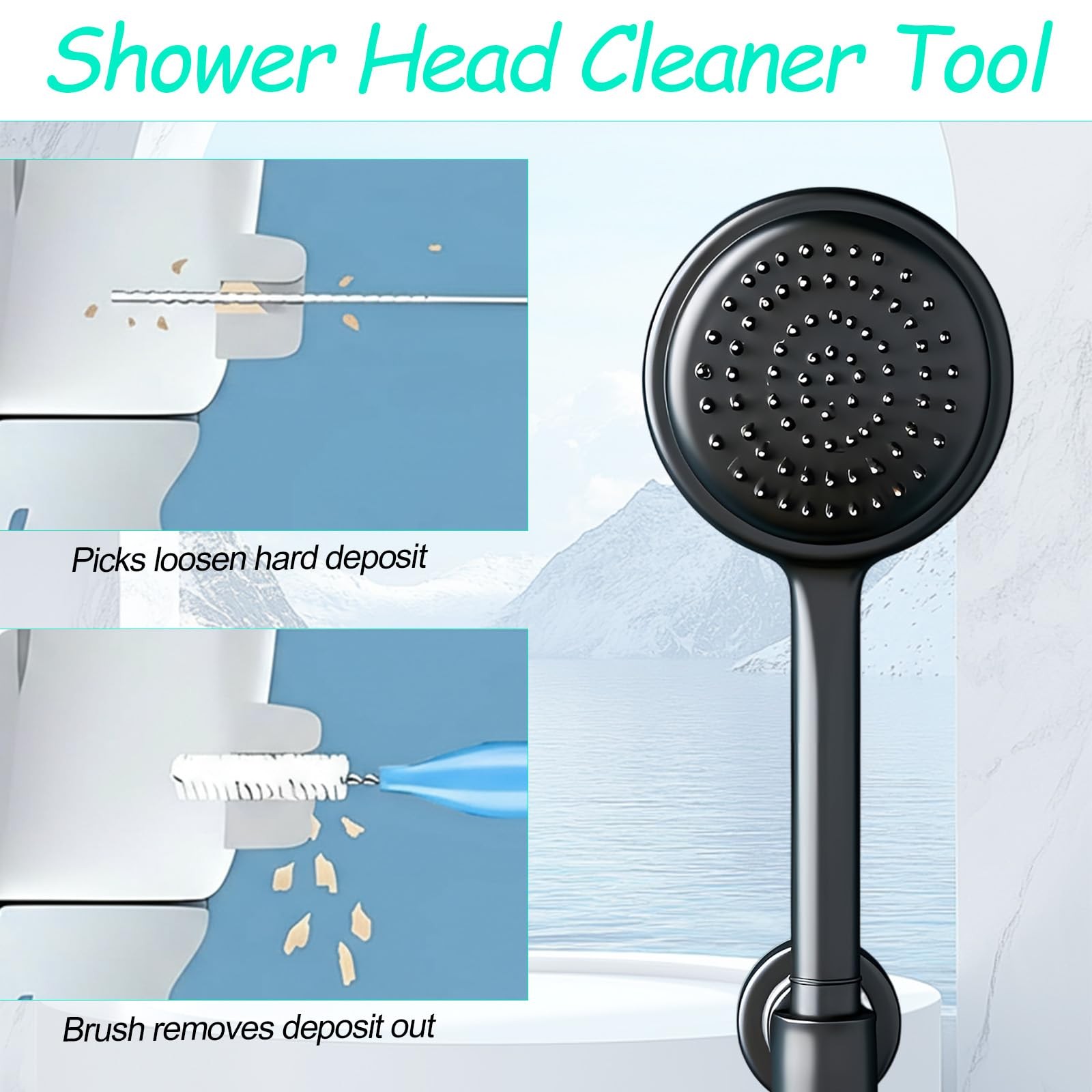 ElevateTech Shower Head Cleaner Tool Set, 40 Pink, Orange, Green, Blue, White