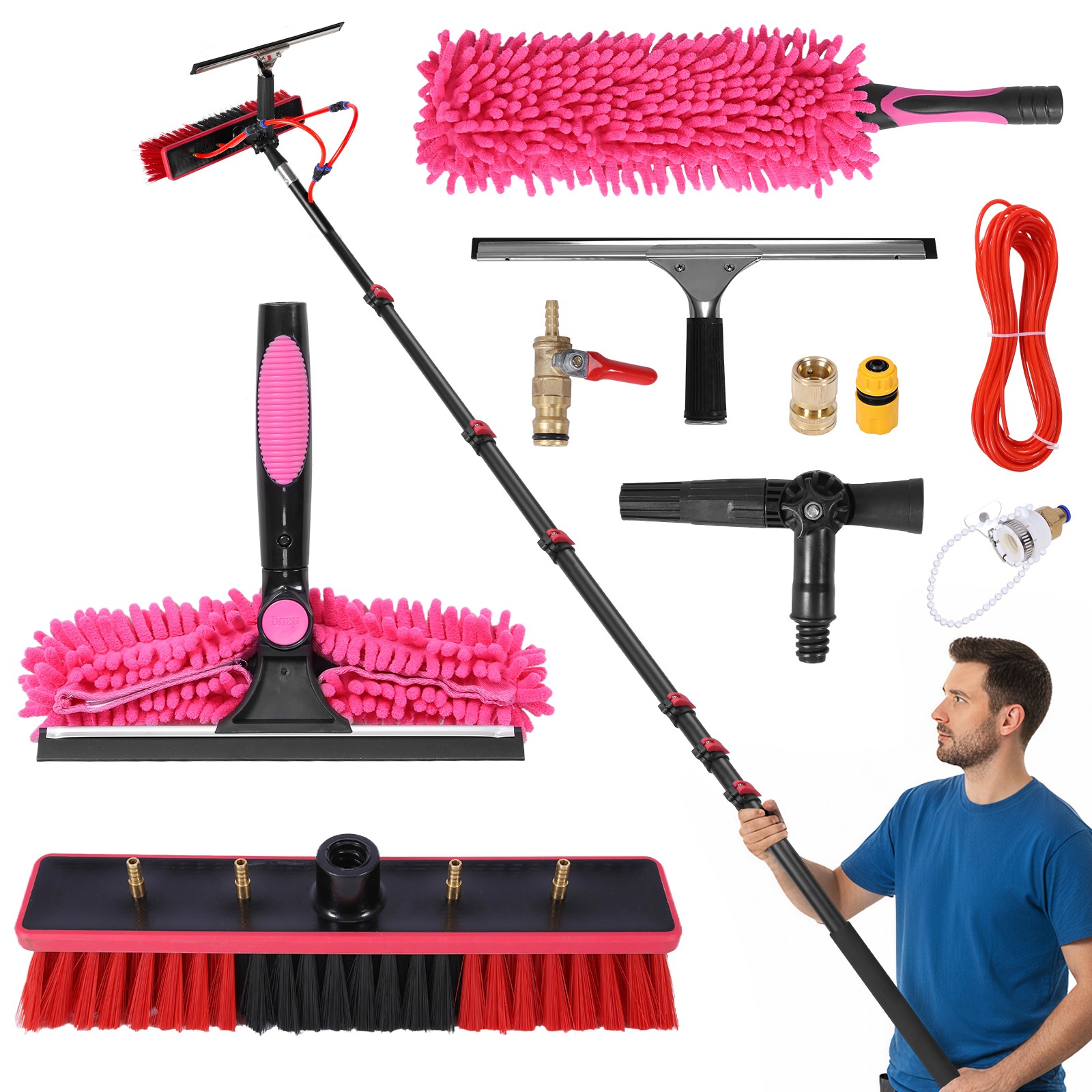 11pcs Adjustable Solar Panel Cleaning Kit Stainless Steel Window Cleaner Scraper