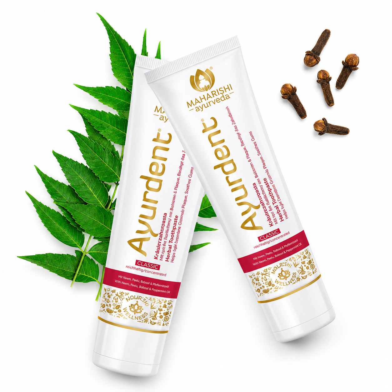 2 X Maharishi Ayurveda Ayurdent Herbal Toothpaste / SLS & Fluoride Free 2 X 75ml