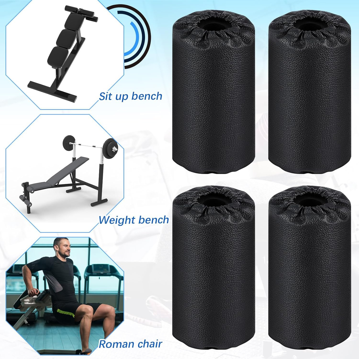 4 Pcs Foam Foot Pads Foam Roller Pad Replacement for Weight Bench Inversion Tabl