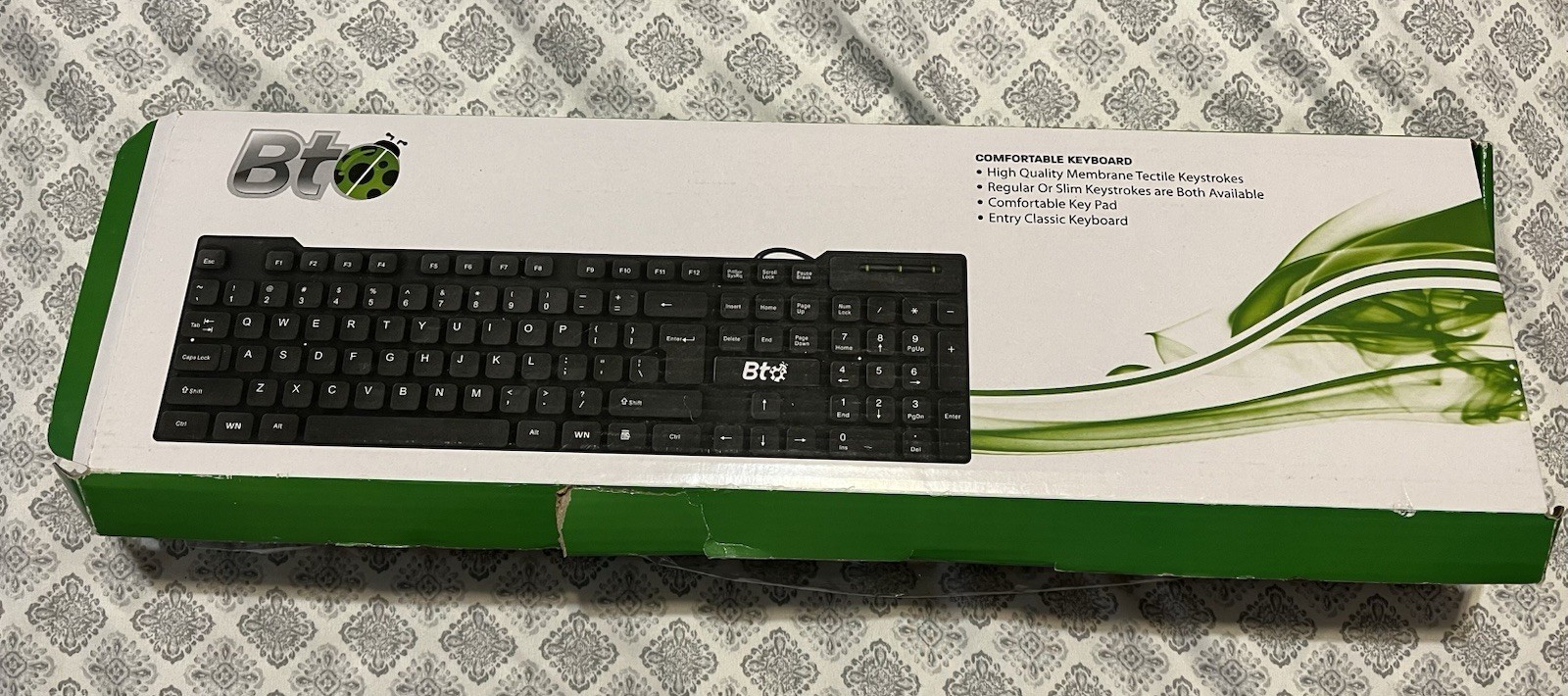 BTO Wired Keyboard Full Size 104-Key with Numeric Keypad Black