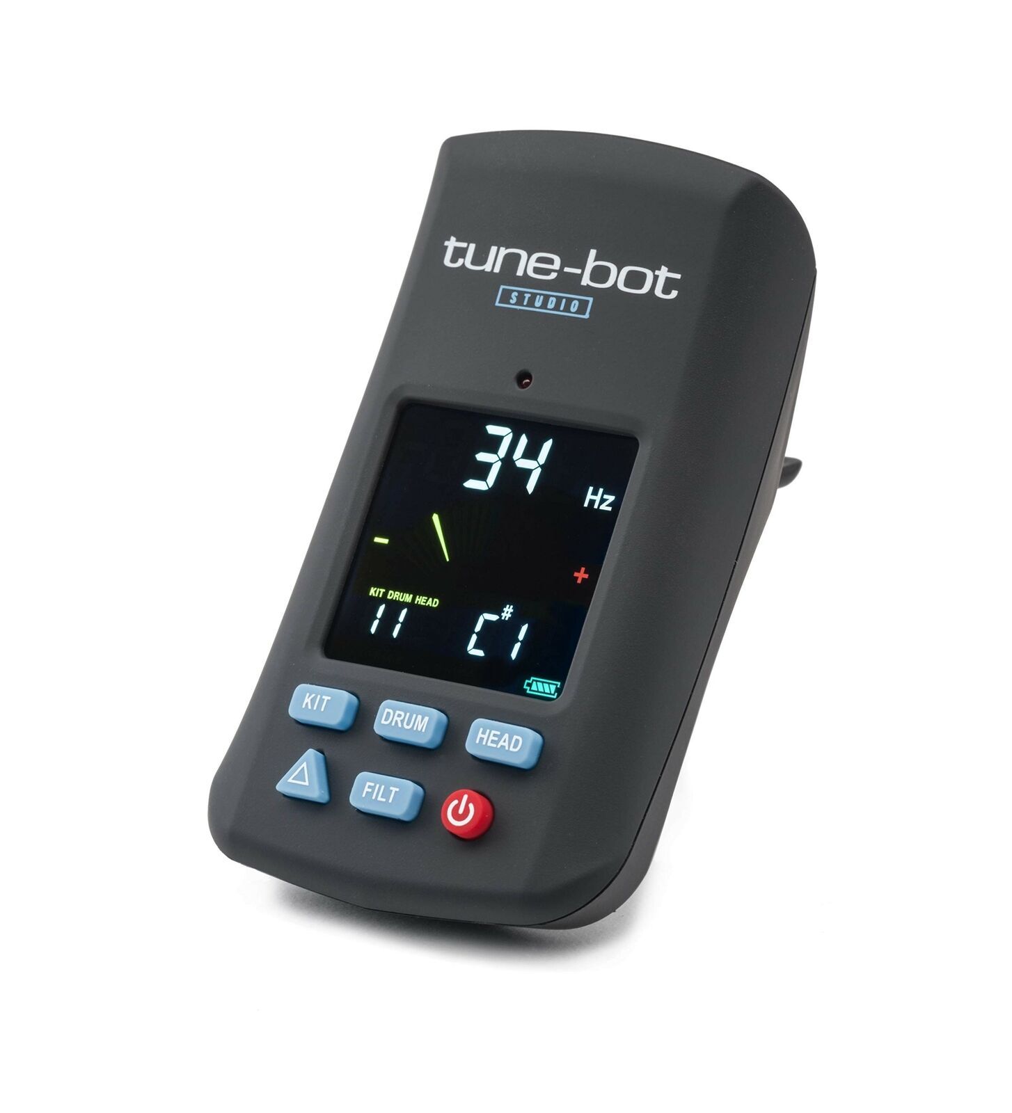 Tune Bot STUDIO Electronic Drum Tuner with Memory & Storage Case - Black