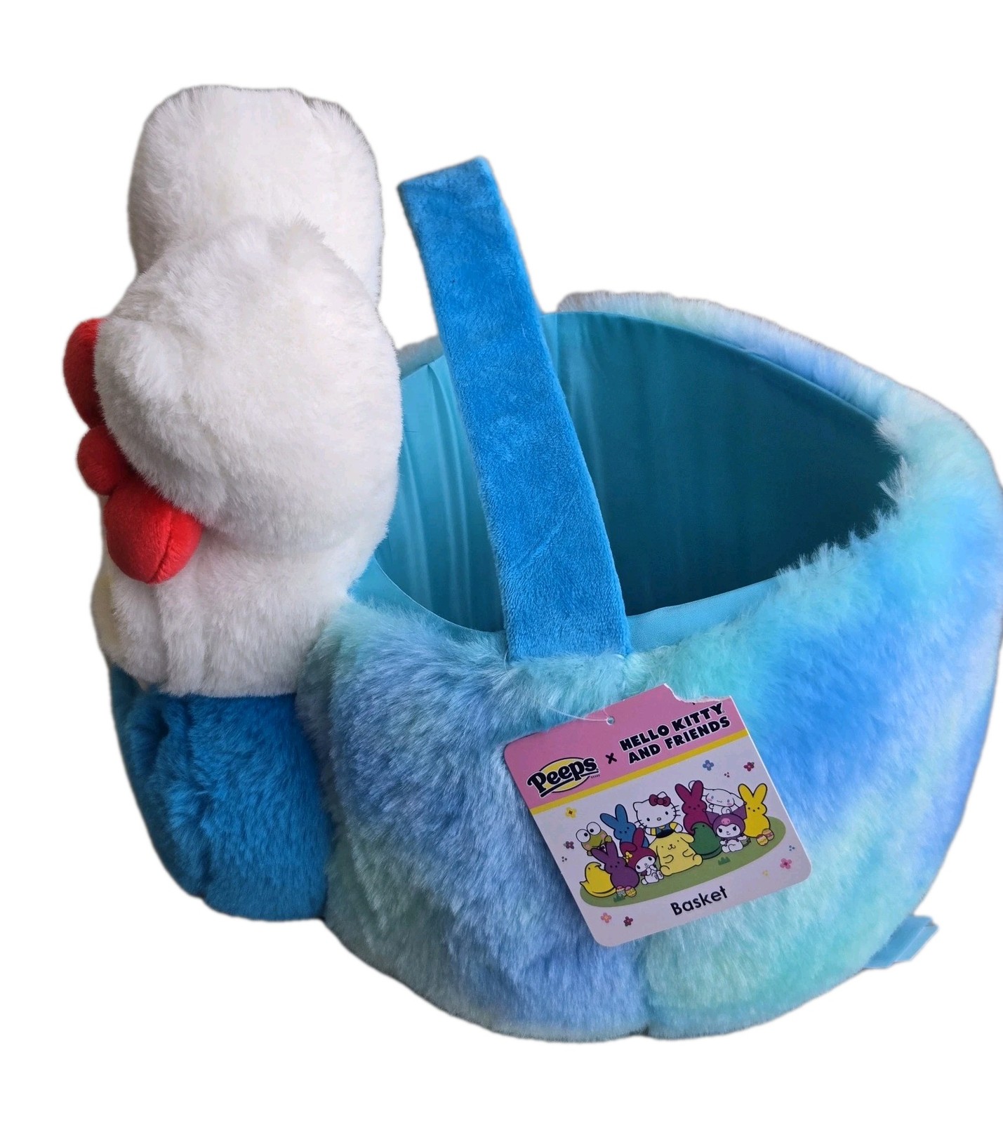 NEW Peeps x HELLO KITTY Easter Basket w/ Handle Bunny Rabbit Plush Basket Blue