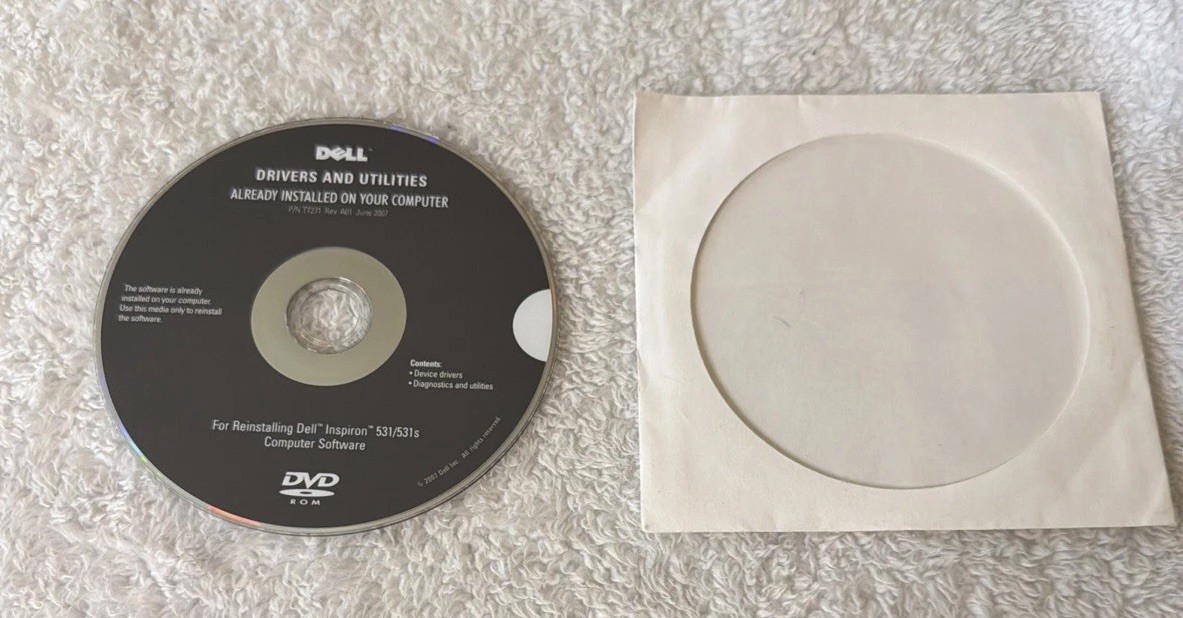 Dell Drivers & Utilities Reinstalling Inspiron 531/531s Vtg PC CD ROM Software