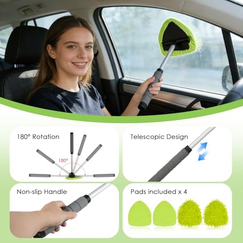 8PCS Windshield Cleaner Tool, Car Windshield Cleaner Tool with Extendable