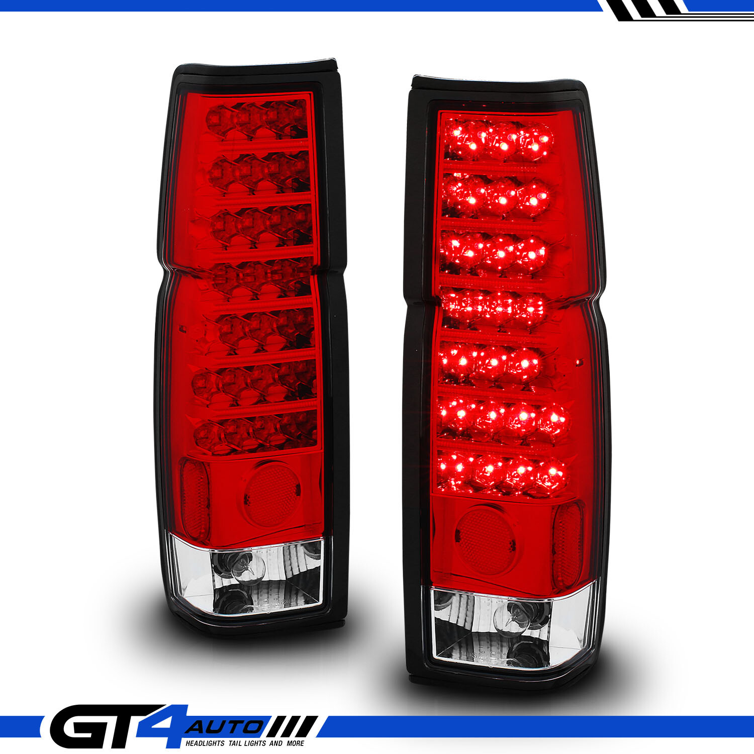 Red Clear LED Tail Lights Pair for 1986-97 Datsun D21 / Hardbody Pickup