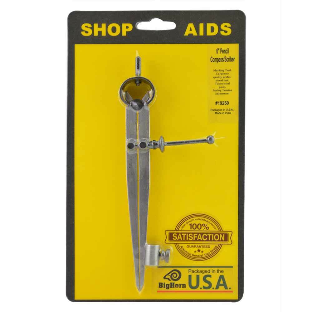 Big Horn 19250 6" Precision Pencil Compass/Scriber/ Divider Marking tool