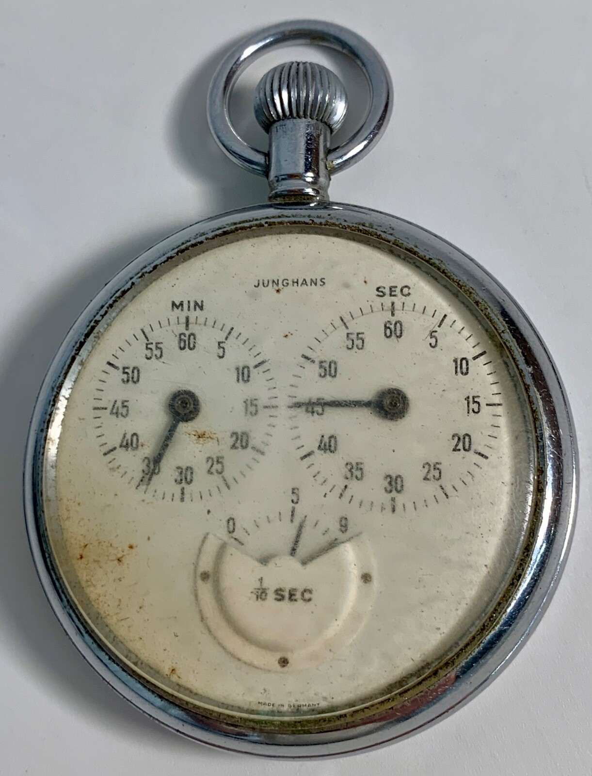 Vtg Junghans Stopwatch Minute Second 1/10 Sec Not Working Watch Germany READ