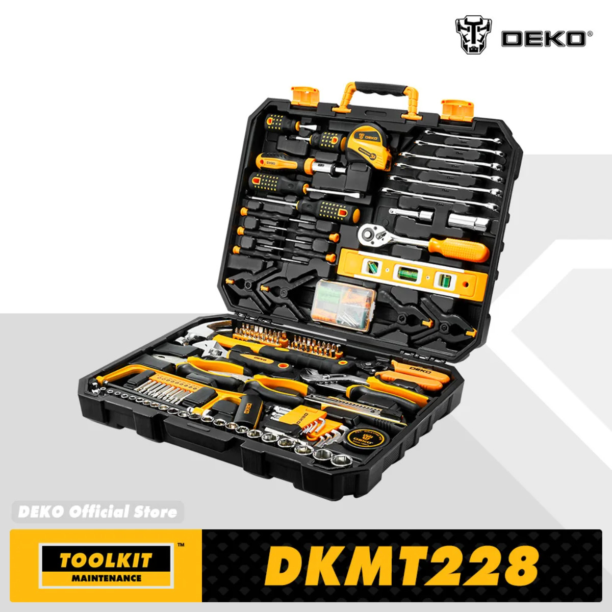 DEKO 228 piece socket wrench car repair tool combination kit mixed tool