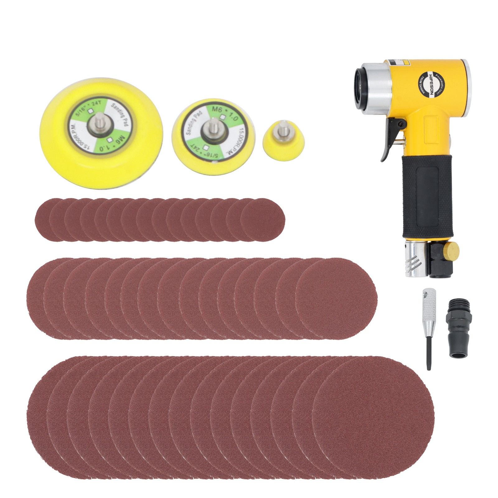 Small Orbital Sander 1/2/3 Inch Mini Air Sander Air Powered For Auto Body Work