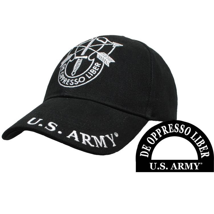 U.S. ARMY SPECIAL FORCE DE OPPRESSO LIBER BLACK Adjustable Embroidered Cap Hat