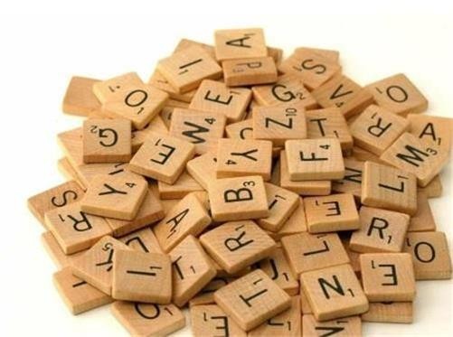 100  Wood Lettter Scrabble Tiles from  Old Scrabble Game