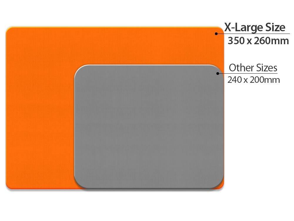 Extra Large (X-Large) Size Non-Slip Rectangle Mousepad, X-Large, Orange