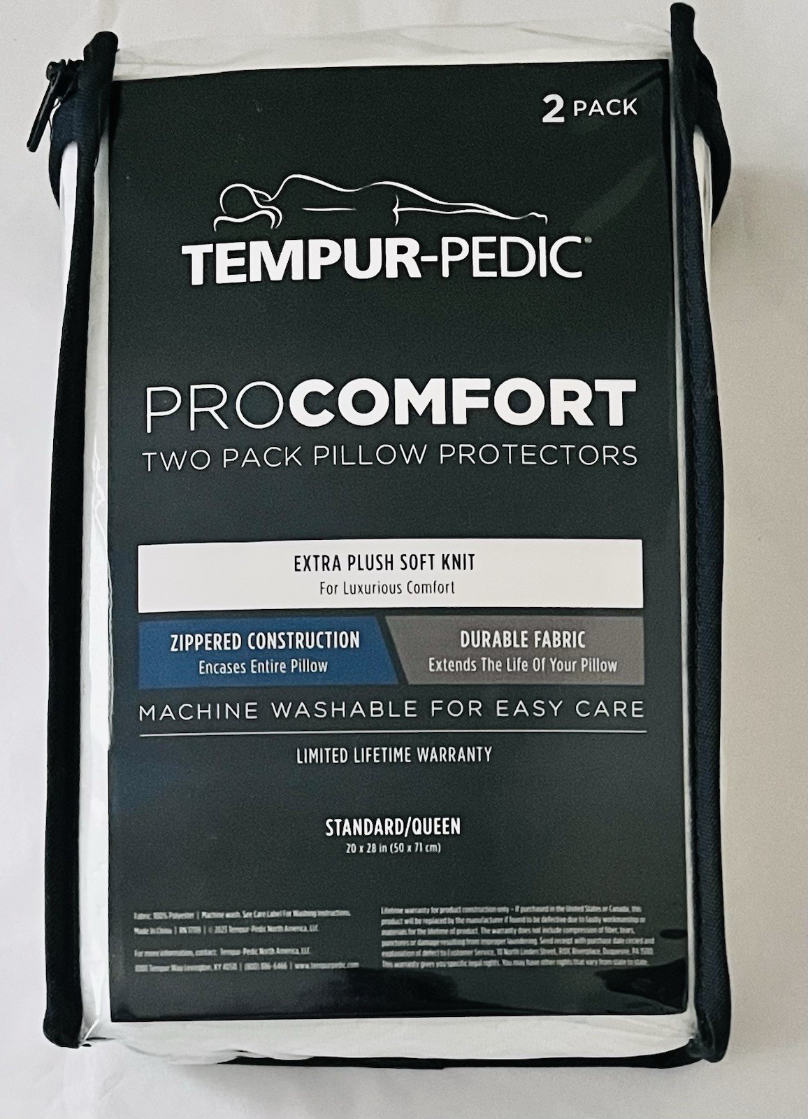 Tempur-Pedic ProComfort Two pack Pillow Protectors QUEEN Size New