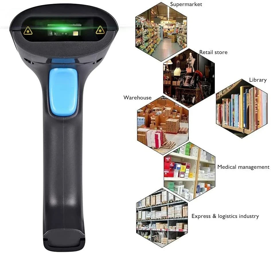 Realinn RL6200BT Wireless/BT/USB Barcode Scanner 1D 2D QR Rechargeable
