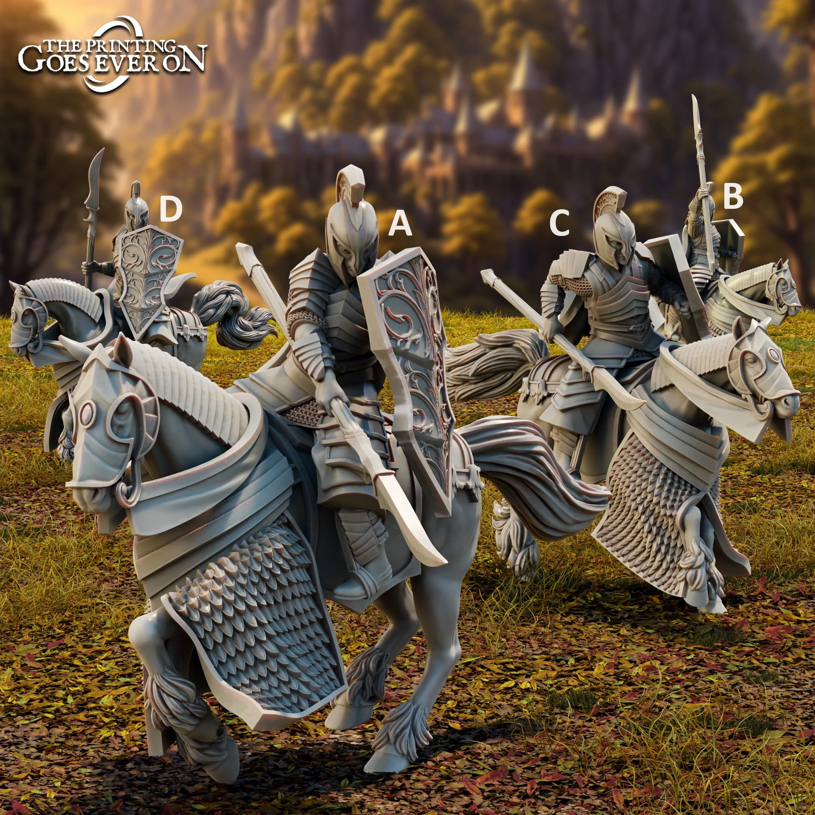 High Elven Knights (Set of 4) - 28-32mm Tales of - Resin Tabletop Miniatures
