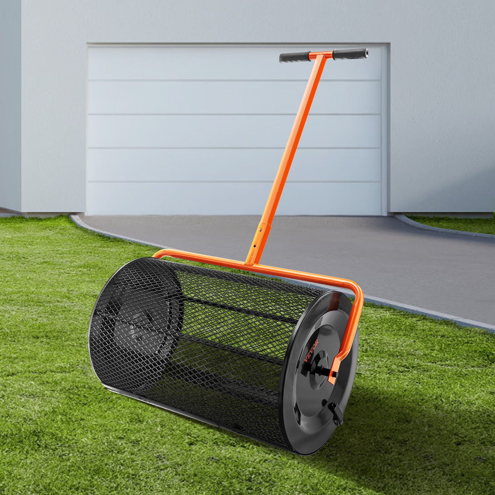 VEVOR Compost Spreader Peat Moss Spreader 24" Wide 24.4-26.4" Height Adjustable