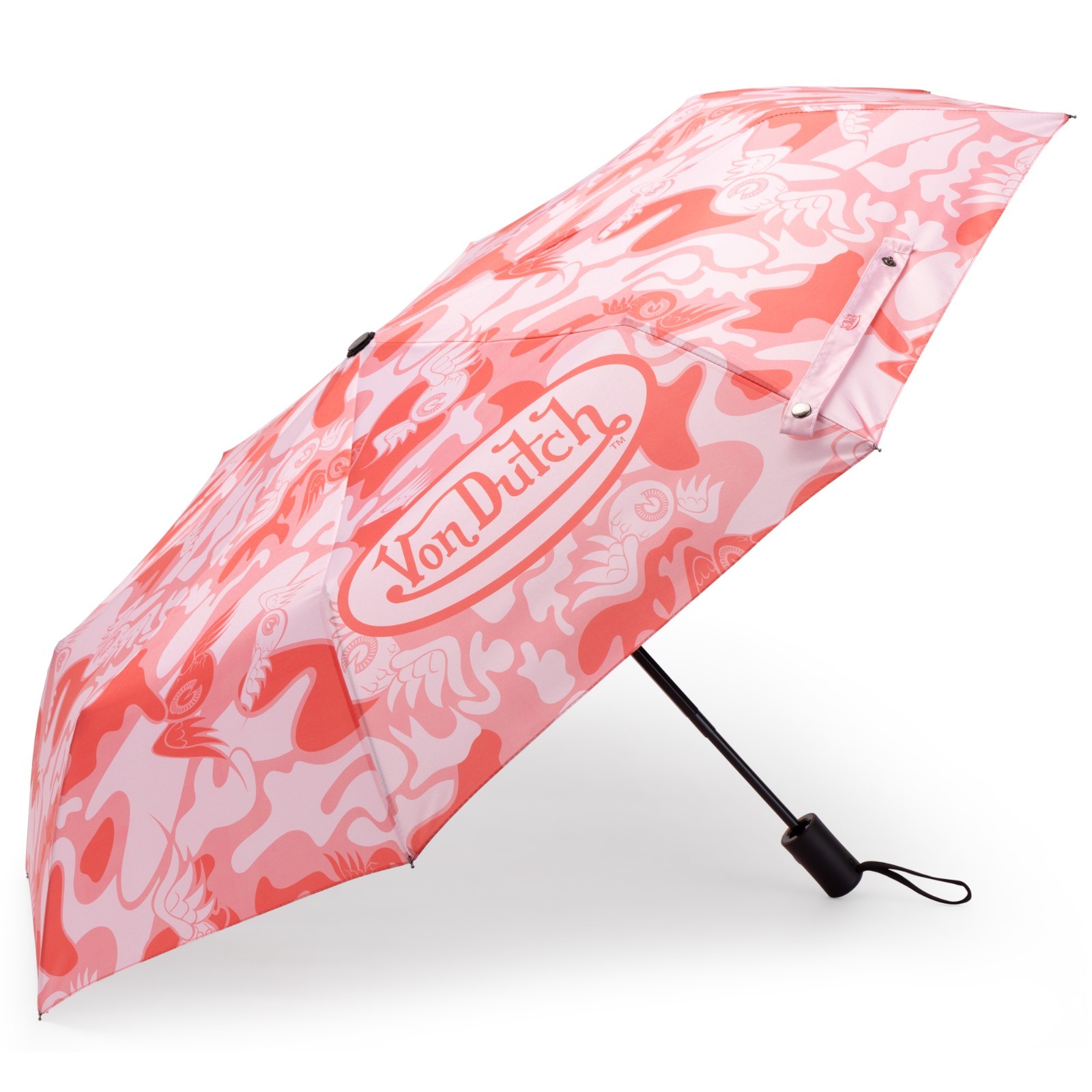Von Dutch Pink Camo Compact Automatic Umbrella, Strong & Portable