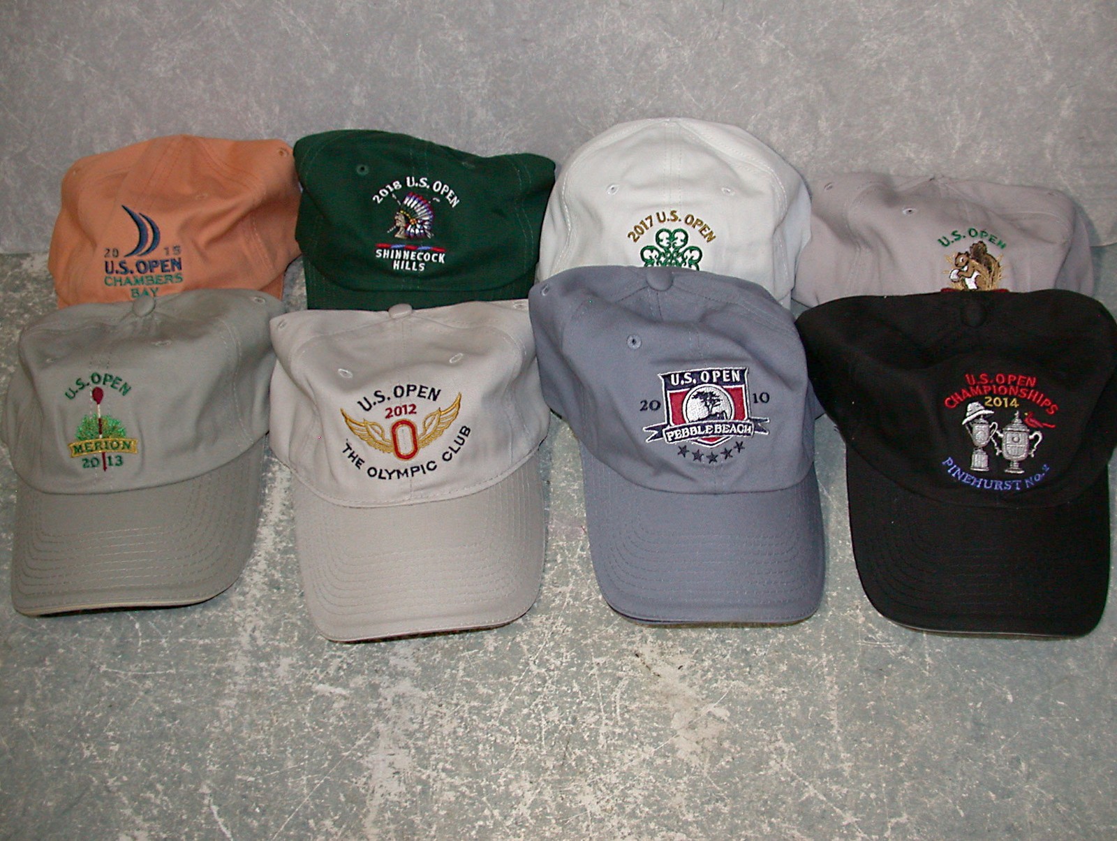 U. S. OPEN GOLF CAPS (8) TRIED ON ONCE