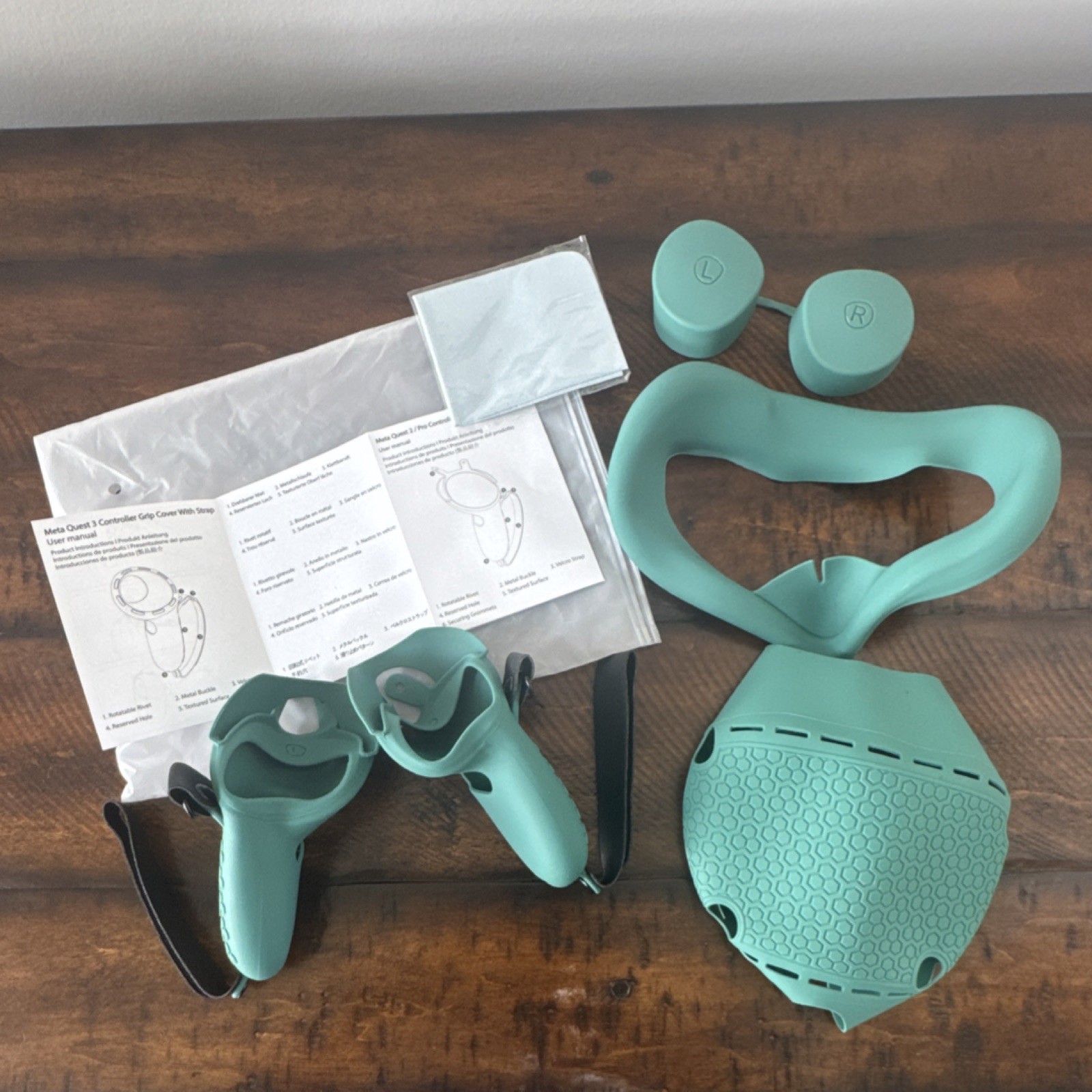 Meta Quest 2 Controller Grip With Strap Headset Cover, Protector And Wipe