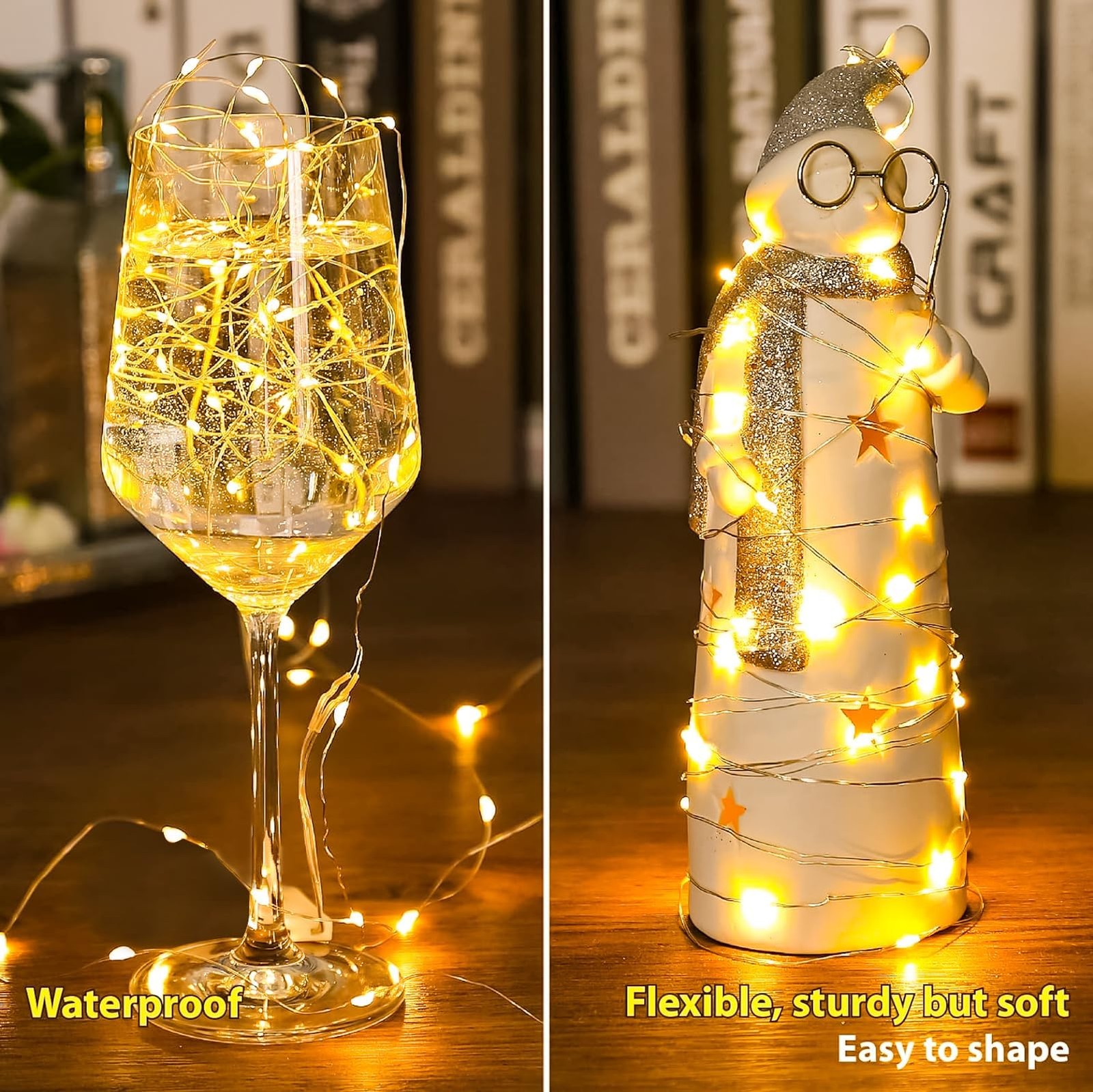 Battery Powered String Lights, 6 Pack 20 Led Mini For Centerpieces, Yellow