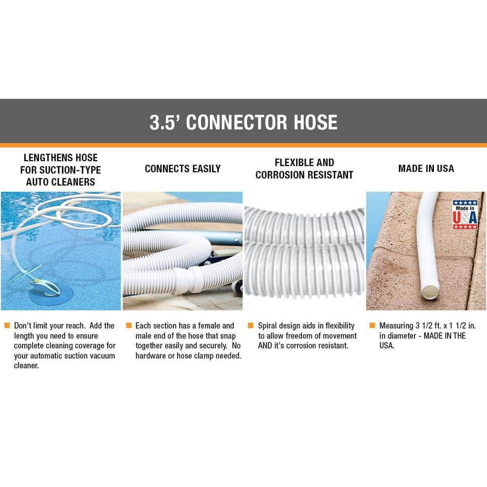 3 1/2 Ft. Connector Hose for Automatic Swimming Pool Cleaners
