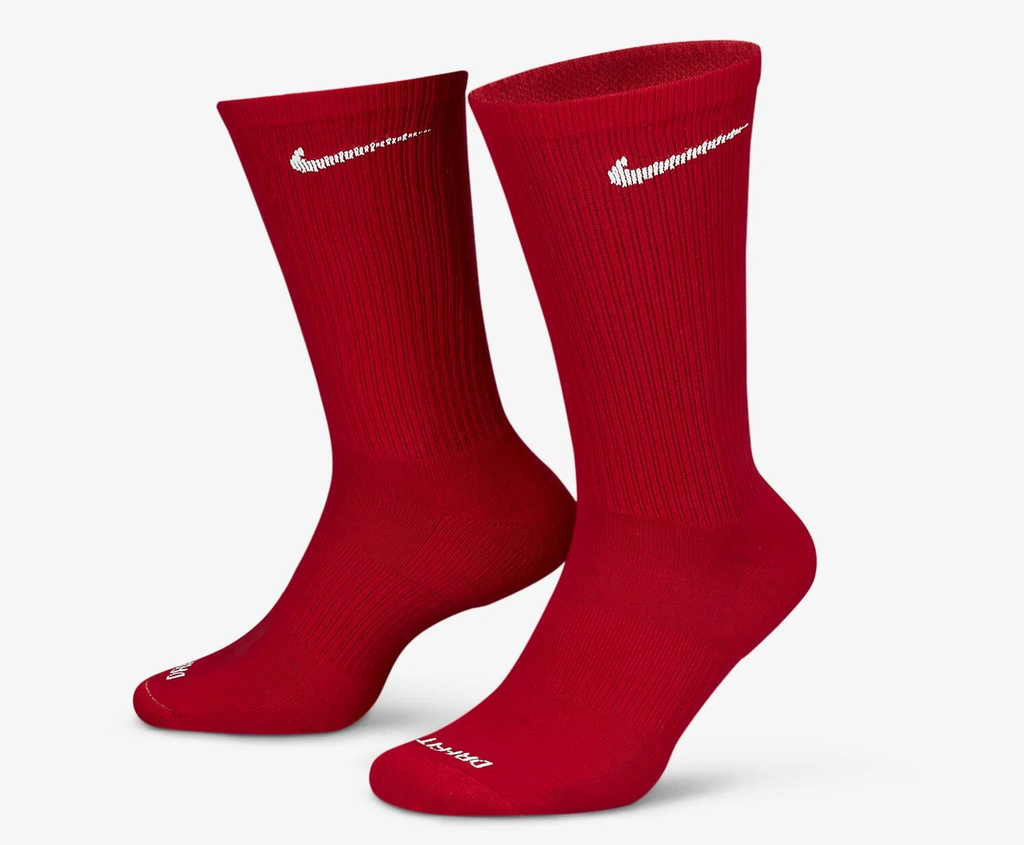 NIKE EVERYDAY PLUS Performance Cushion Crew Socks RED WHITE MENS 7 -12
