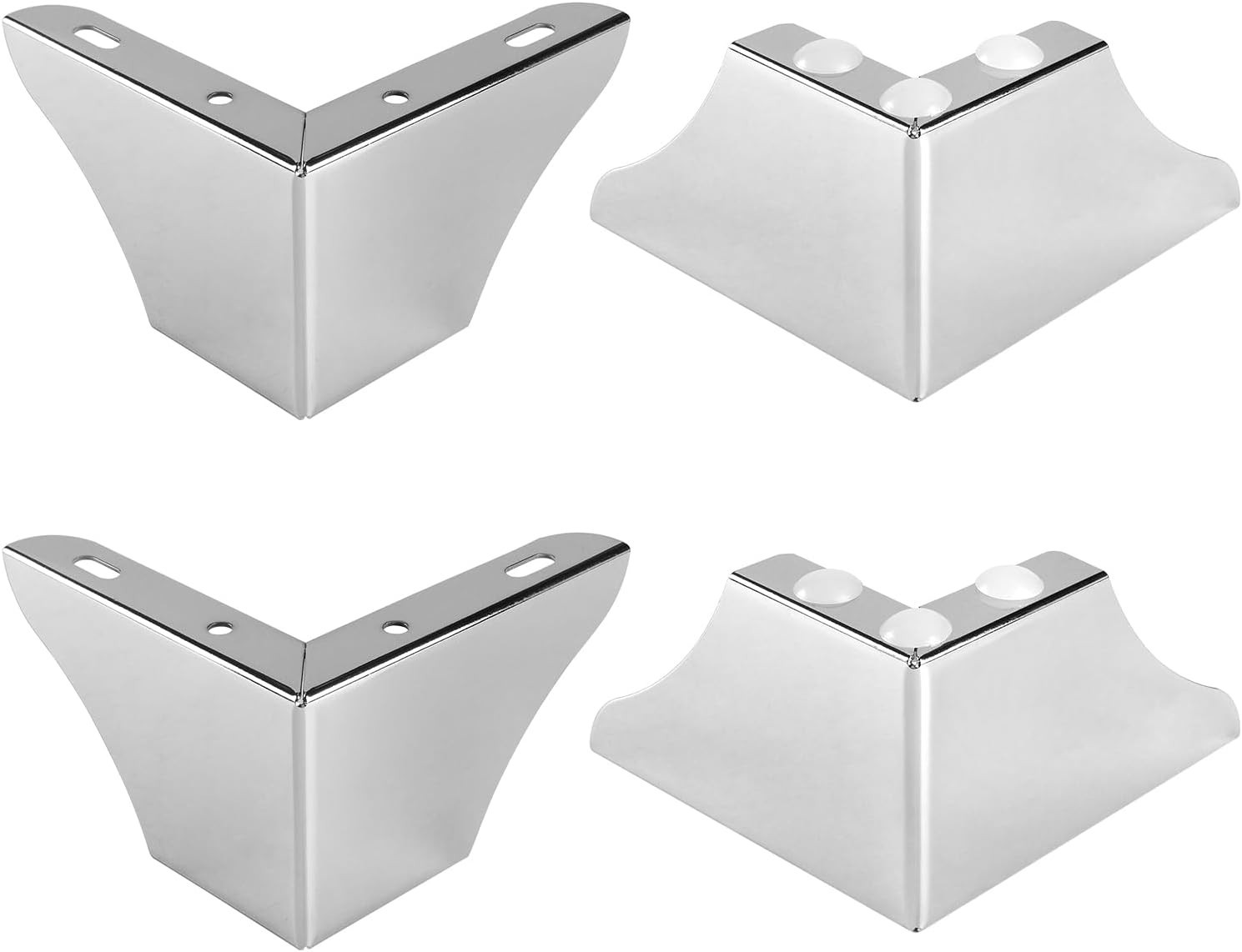 4 Pack 3 Inch Metal Furniture Legs, Heavy Duty Minimalist DIY Sofa Feet Silver