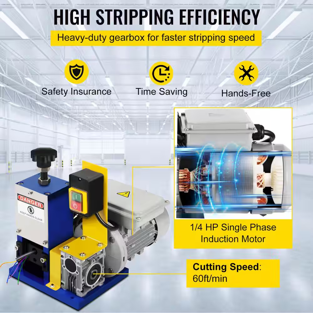 Automatic Electric Wire Stripping Machine 0. 05In.-0. 98In. Dark Blue Wire Strip