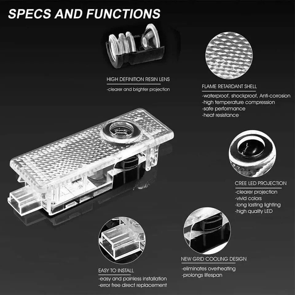 4X Car Door Welcome Light 50th Anniversary Fits For E60 E63 E90 E92 X1