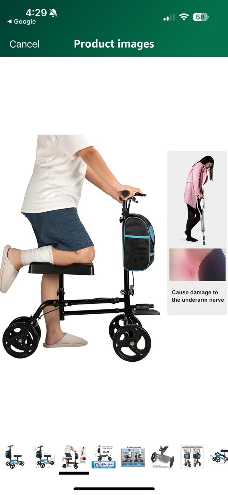 ZDMZR Knee Scooter for Broken Foot