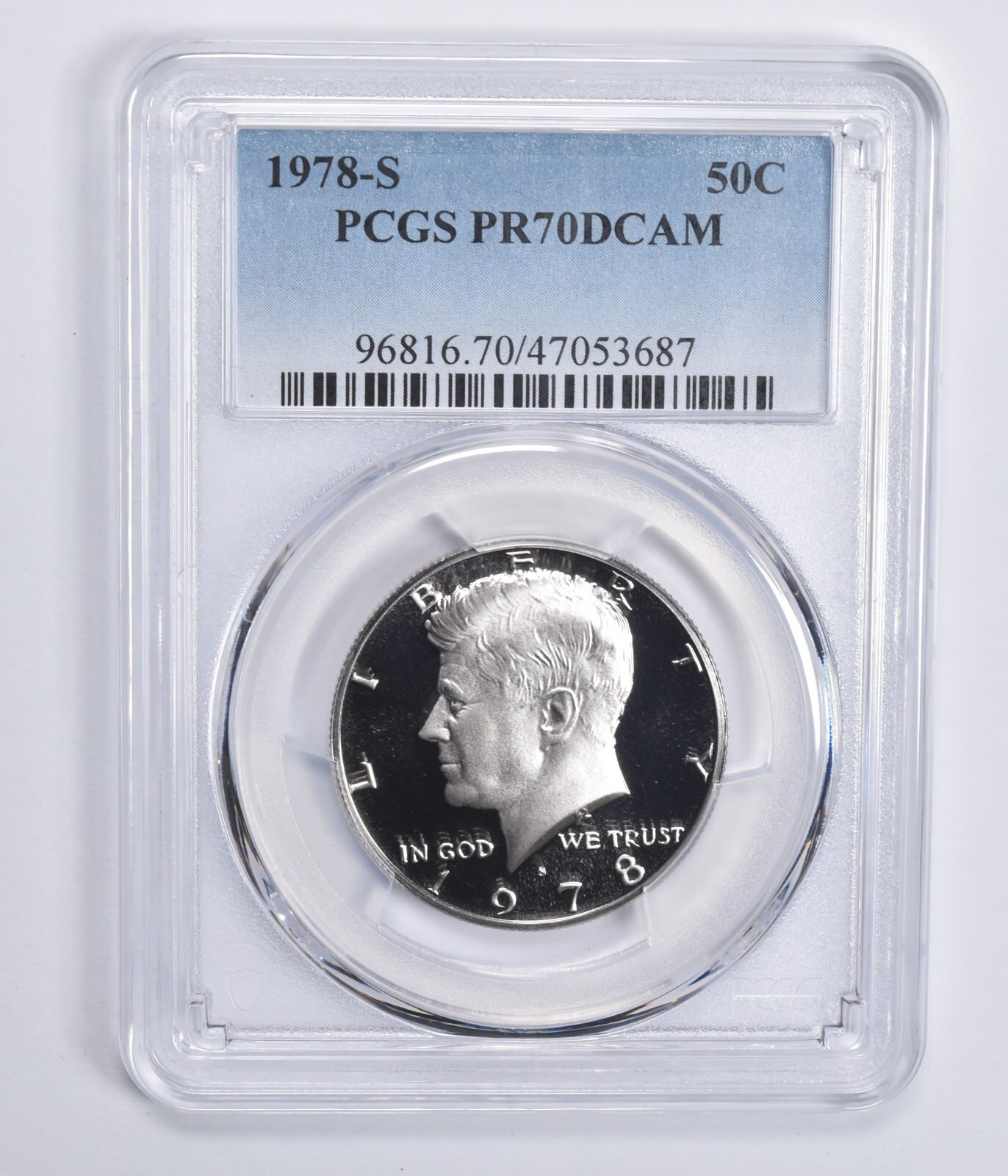 1978-S Kennedy Half Dollar PR70 DCAM PCGS Blue Lbl
