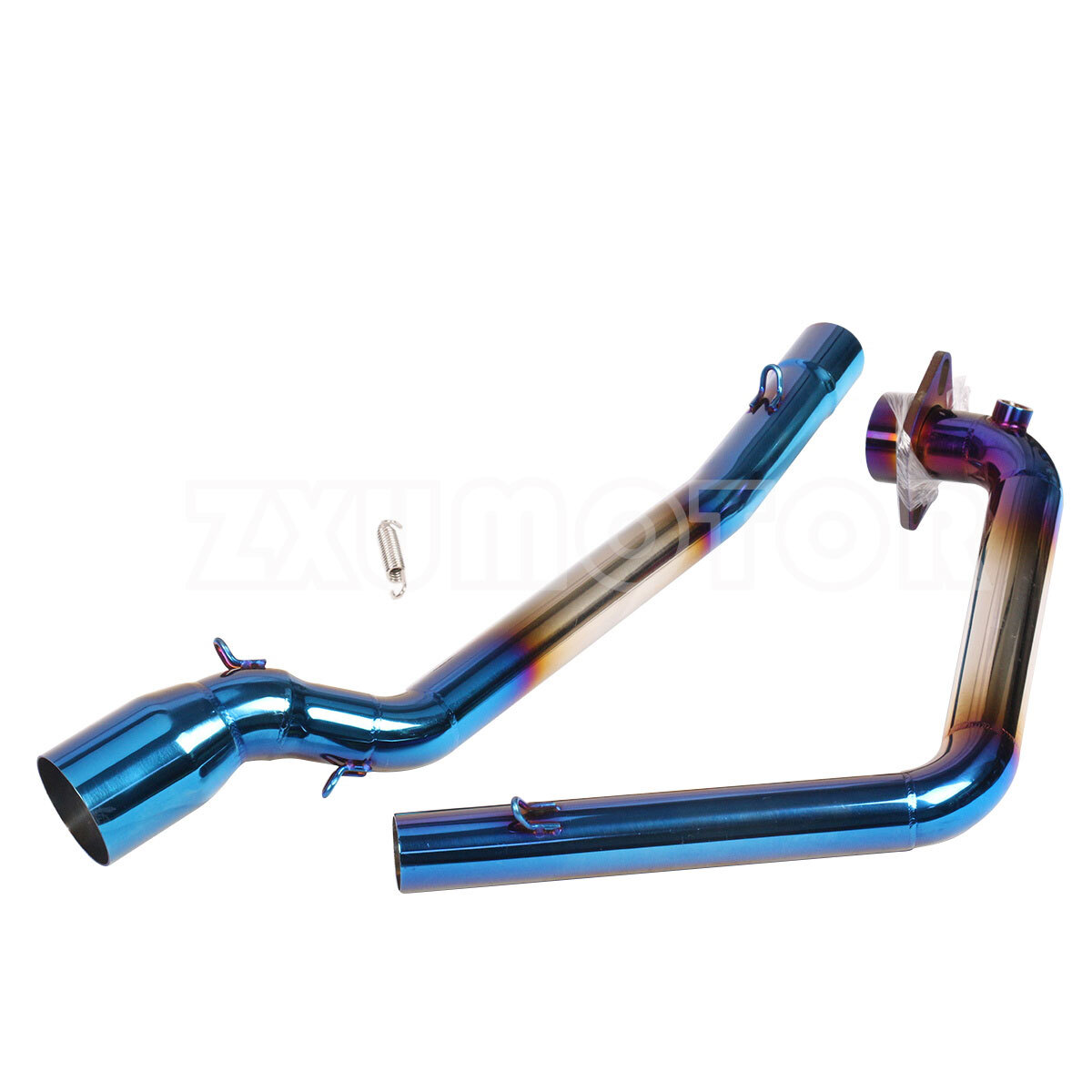 Motorcycle Glossy Blue Exhaust Front Header Link Pipe Slip On For Suzuki GSX150R