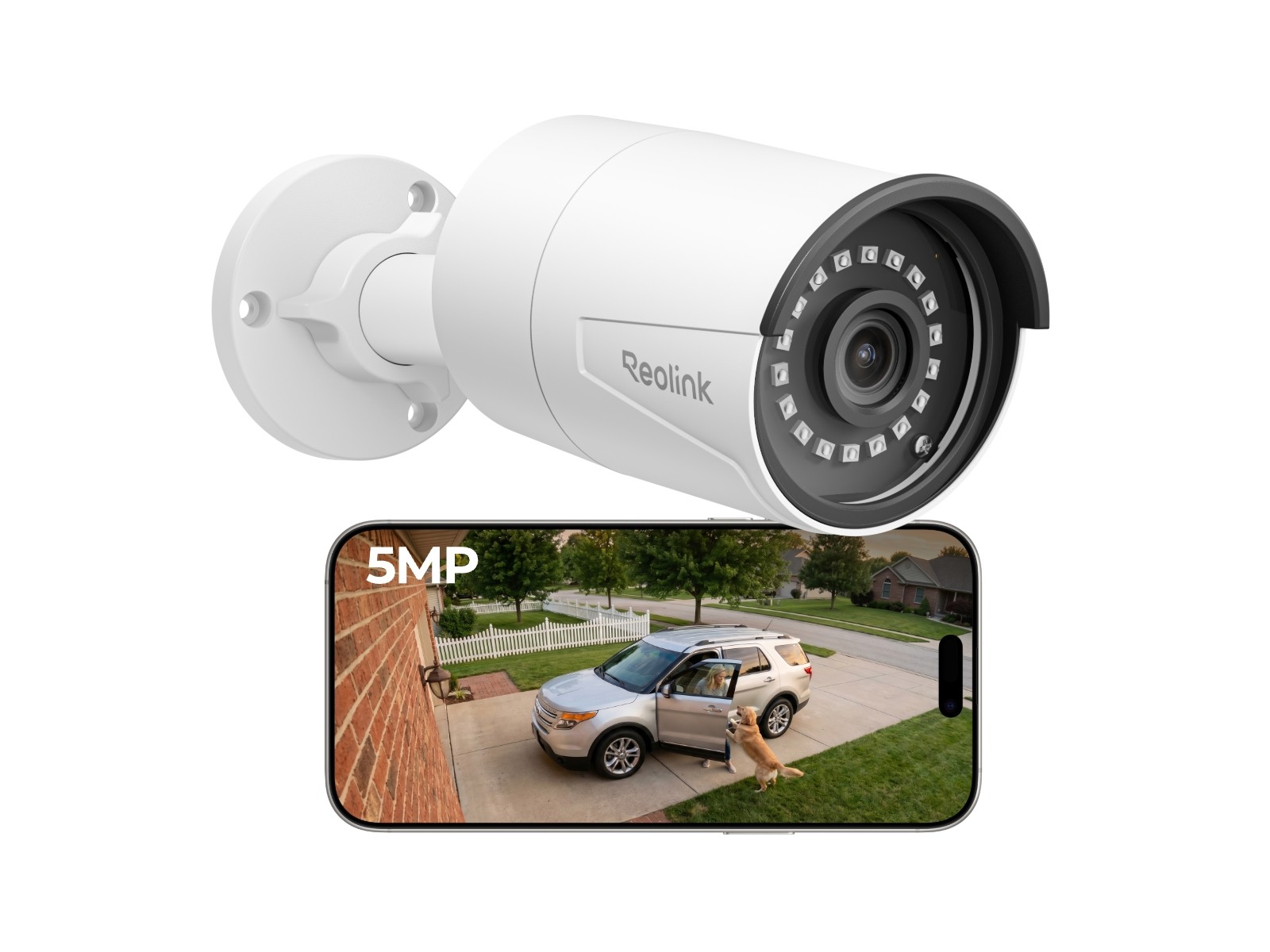 Reolink 5MP PoE Cam with Smart AI Detection, 100ft Night Vision, Audio, RLC-510A