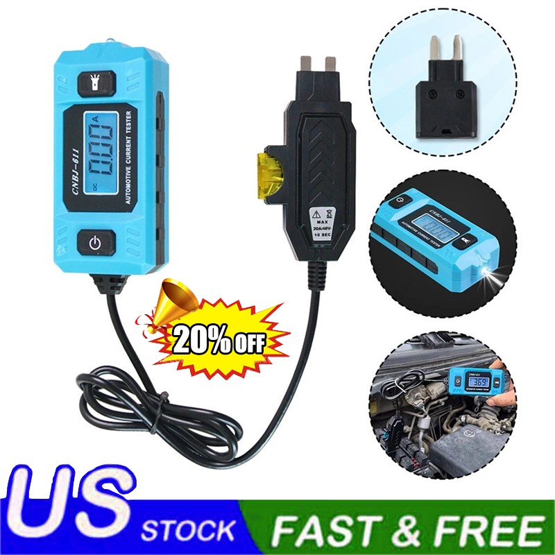 20A Automotive Circuit Fault Probe Tester 12-48V Parasitic Draw Detector for Car