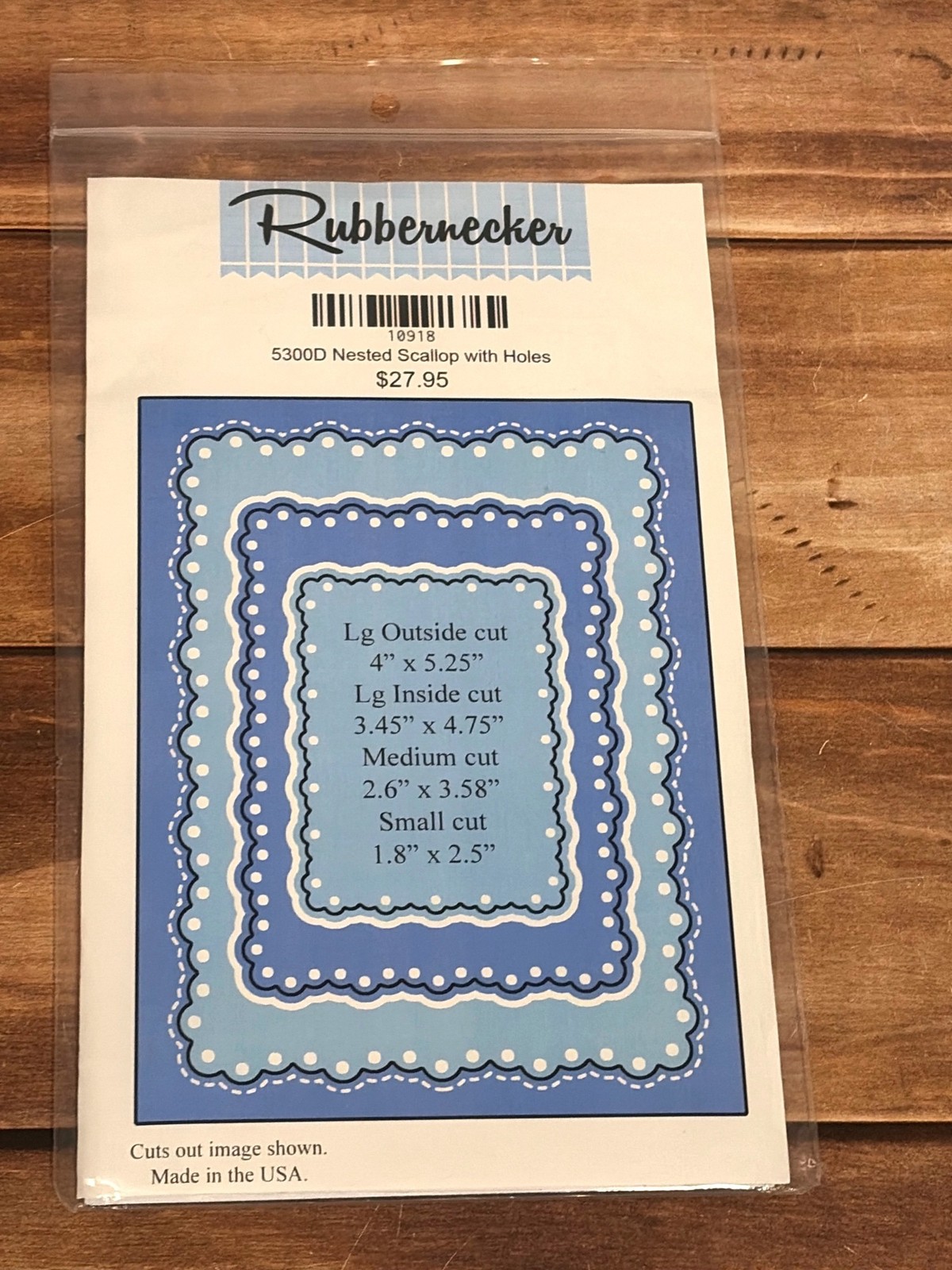 GENTLY USED RUBBERNECKER 5300D NESTED SCALLOP WITH HOLES RECTANGLE CRAFT DIE