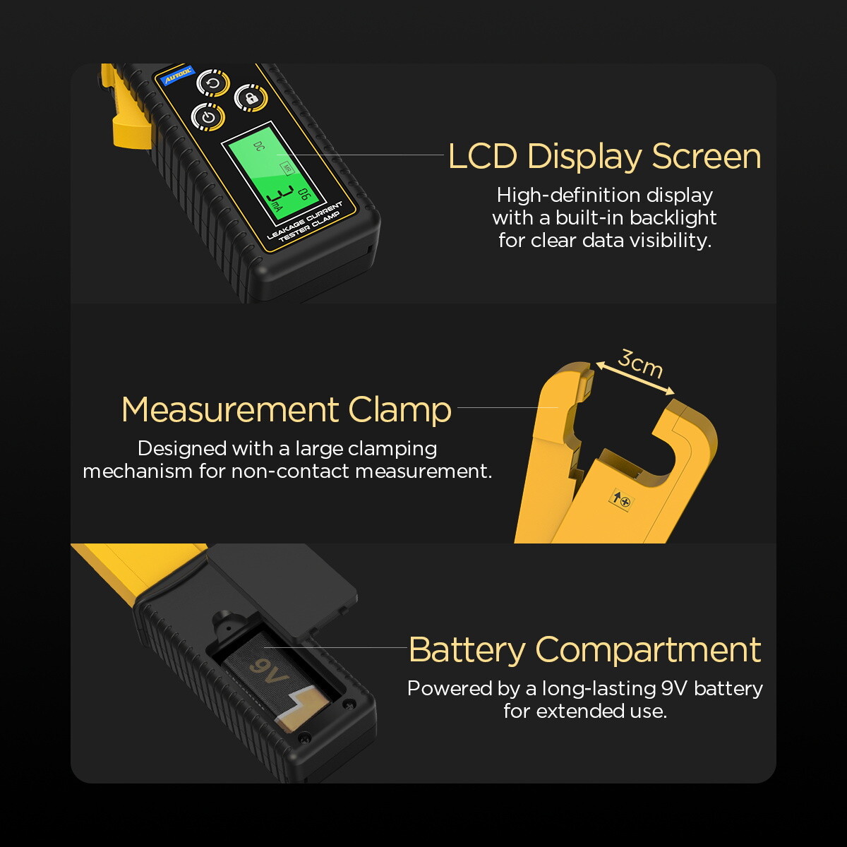Handheld Digital Leakage Current Clamp Meter AC DC Wireless Low Current Clamp