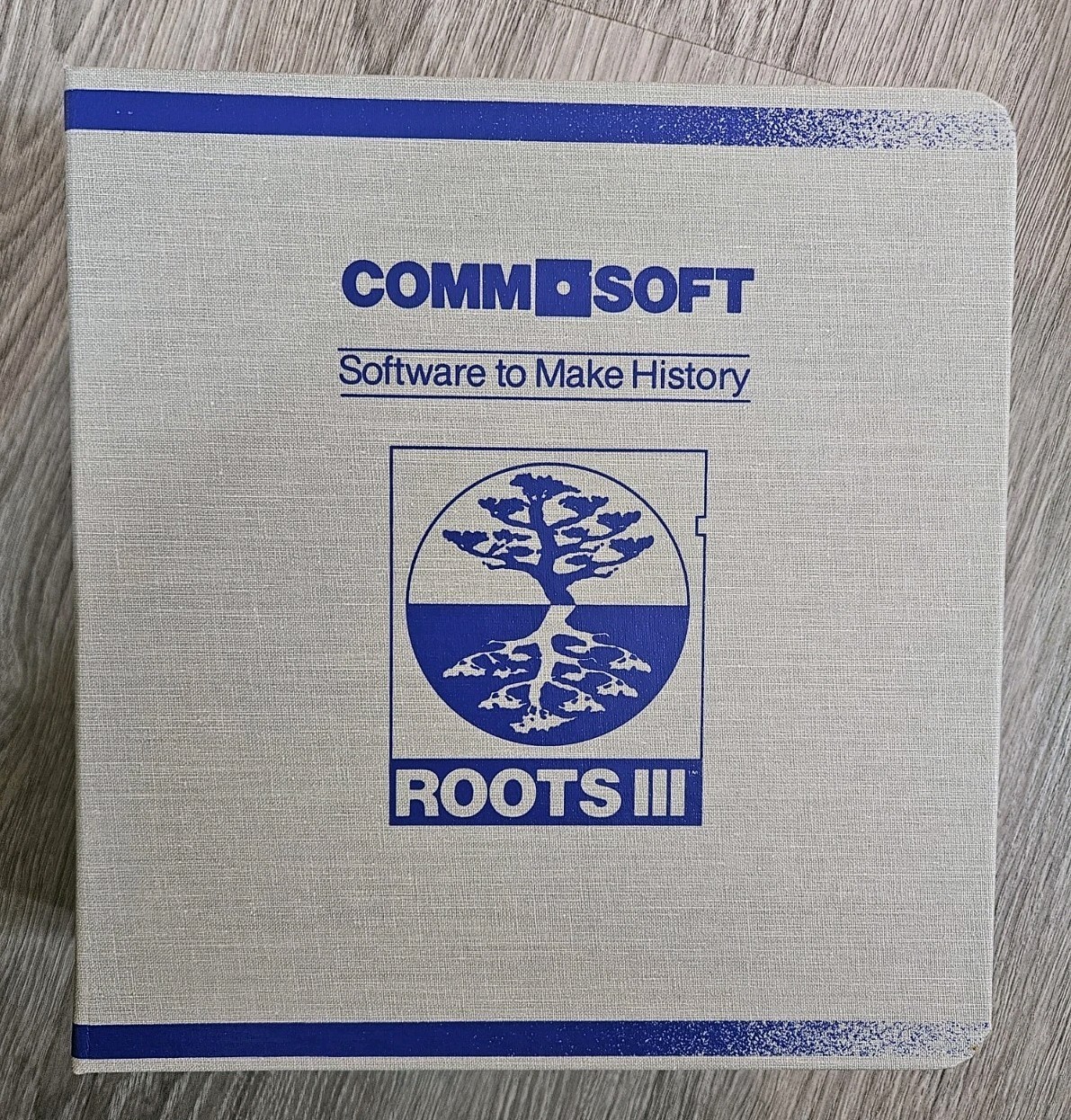 Roots III Genealogy IBM Software, 1988 CommSoft, Complete & software floppy disc