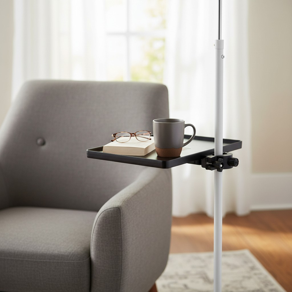 Functional Microphone Stand Tray with Adjustable Mic Stand Phone Holder 8.7"X6.5