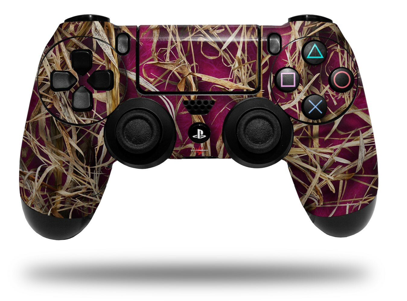 Skin for Playstation 4 Sony PS4 Controller Grassy Marsh Camo Neon Hot Pink