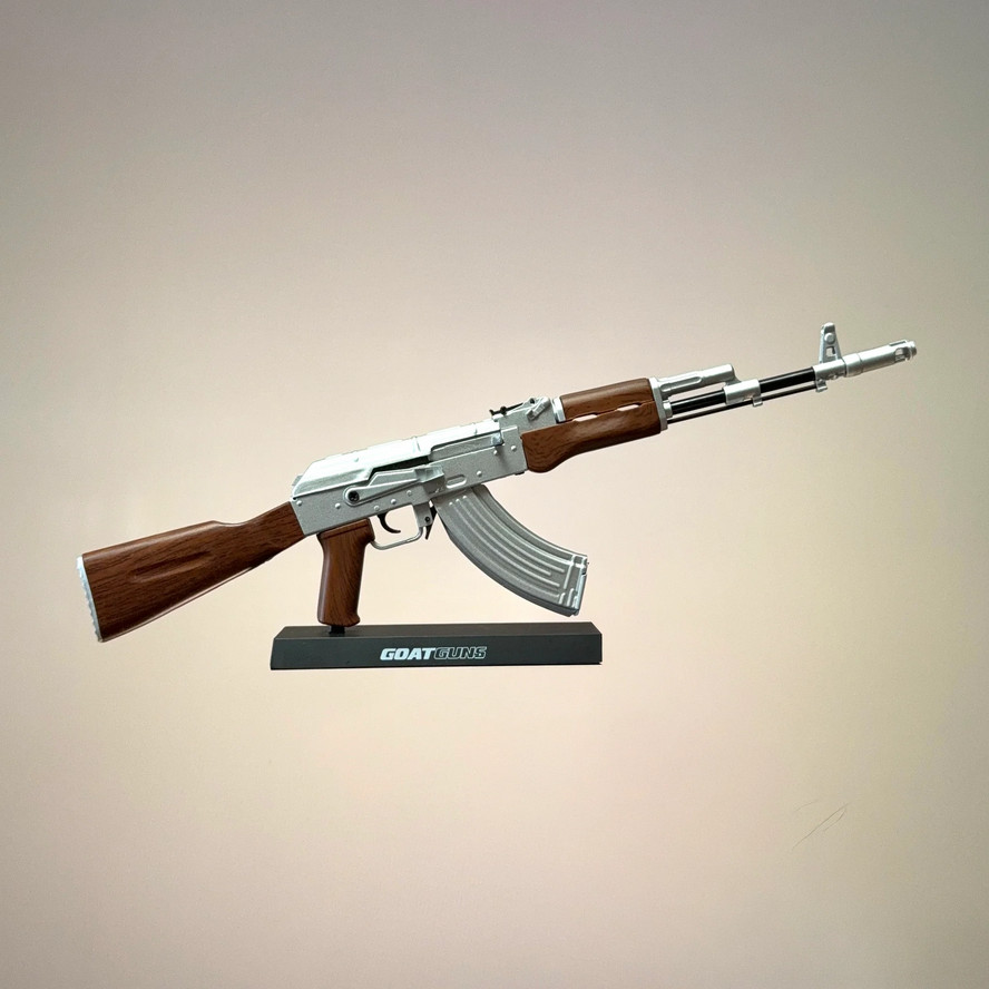 GoatGuns 1/3 Scale Die Cast AK47 Model Rifle Silver Limited Edition 1 of 600