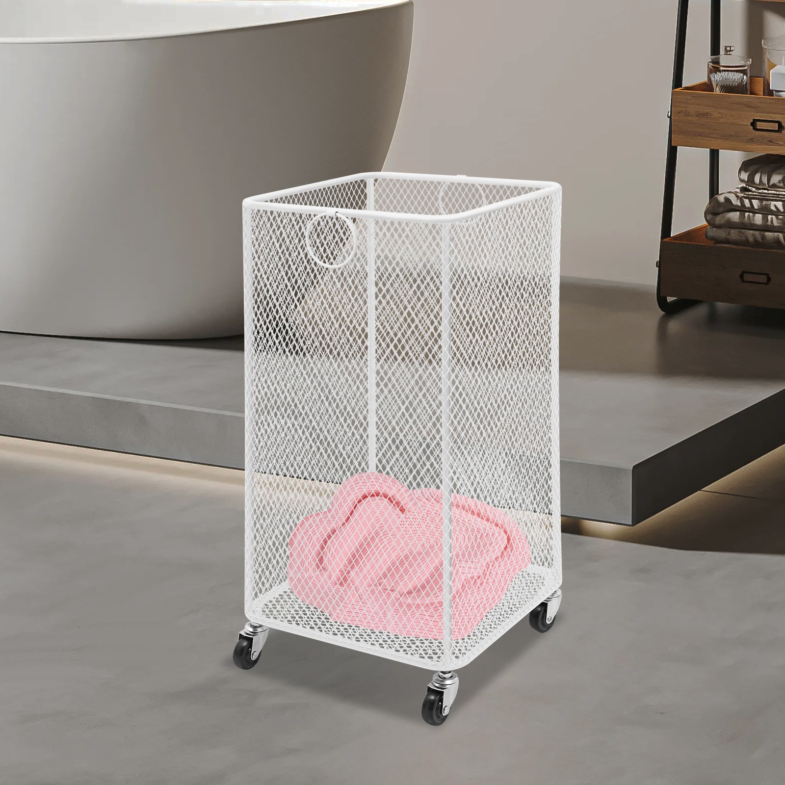Laundry Basket with Wheels, Rolling Laundry Basket, Laundry Basket Cart