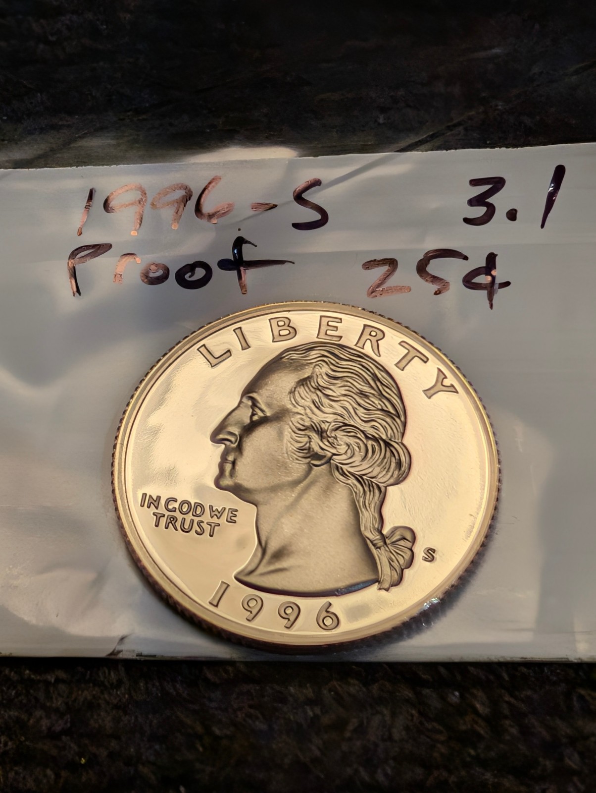 1996-S Proof Washington Quarter  ** From Proof Set **